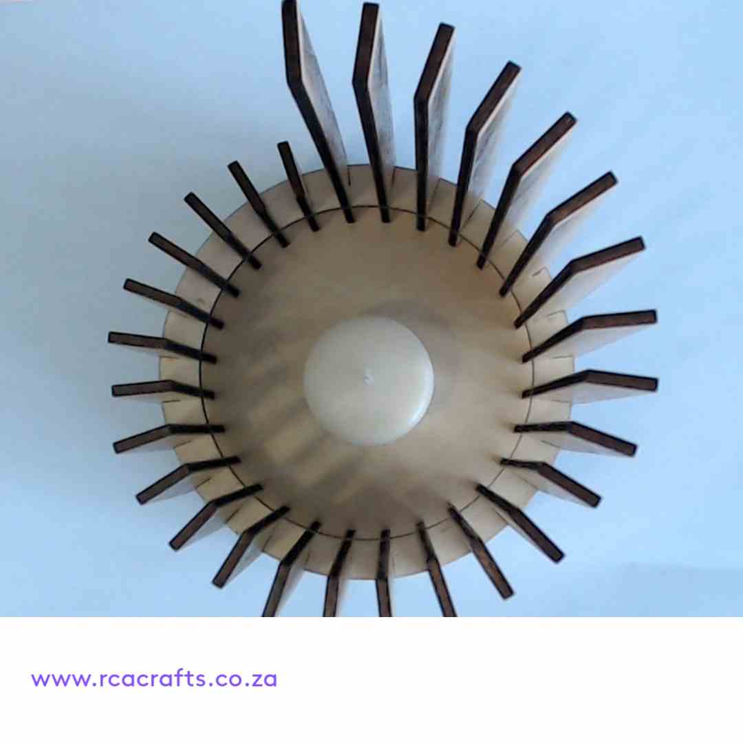 Medium Wooden Candle Holder - Image 2