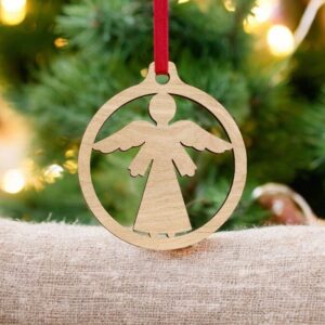 Laser Cut Angel Christmas Tree Bauble Vector