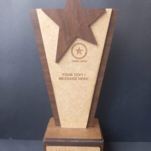 2. Laser cut wooden trophy