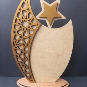 6. Laser cut wooden trophy