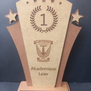 1. Laser cut wooden trophy