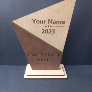 4. Laser cut wooden trophy