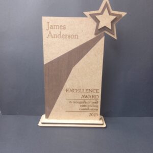 3. Laser cut wooden trophy