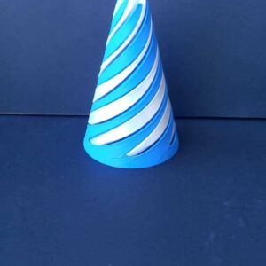 Cone Fidget Spinner - 3D Printed - Blue base and White