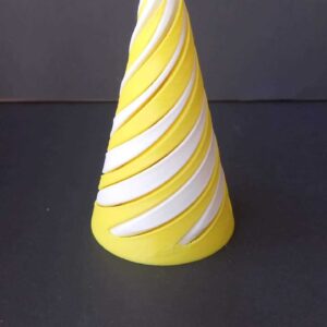 Cone Fidget Spinner - 3D Printed - Yellow base and White