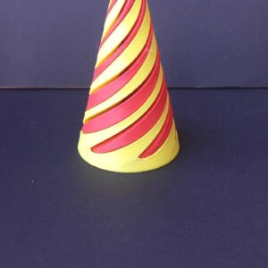 Cone Fidget Spinner - 3D Printed - Yellow base and Red