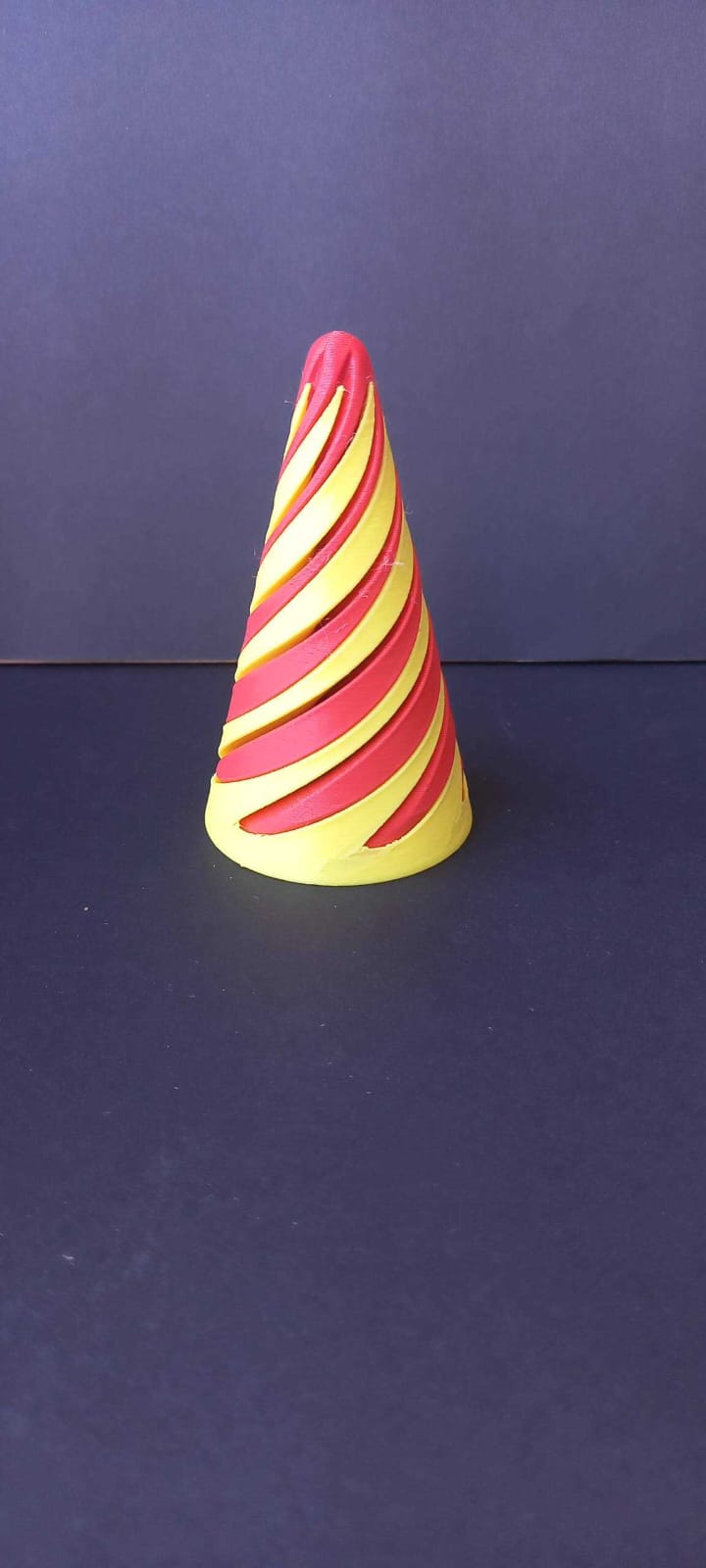 Cone Fidget Spinner - 3D Printed - Yellow base and Red