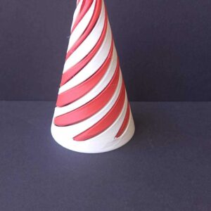 Cone Fidget Spinner - 3D Printed - White base with red