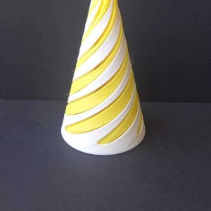 Cone Fidget Spinner - 3D Printed - White base with Yellow