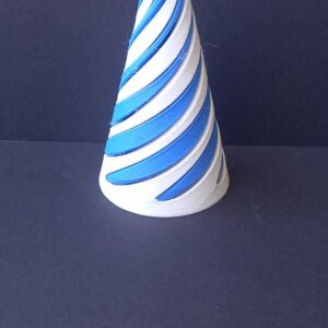 Cone Fidget Spinner - 3D Printed - White base with Blue