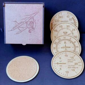 Plane Instrument Coaster set